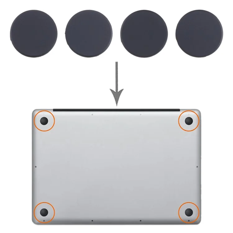 4 Stück OEM Laptop-Füße für MacBook Air 13 Zoll (2022) A2681 / Pro 16 Zoll (2021) A2485 / 14 Zoll (2021) A2442 / A2941 A2991 A2992 (ohne Logo)