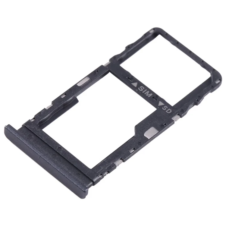 For TCL 40 SE OEM SIM Card + SD Card Tray Holder Replacement Part (Without Logo) - Dark Grey