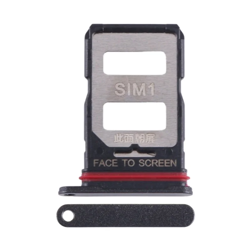 Pour Xiaomi Redmi K60 Ultra Support de Carte SIM Double Double Pièce de Rechange (Sans Logo) - Noir