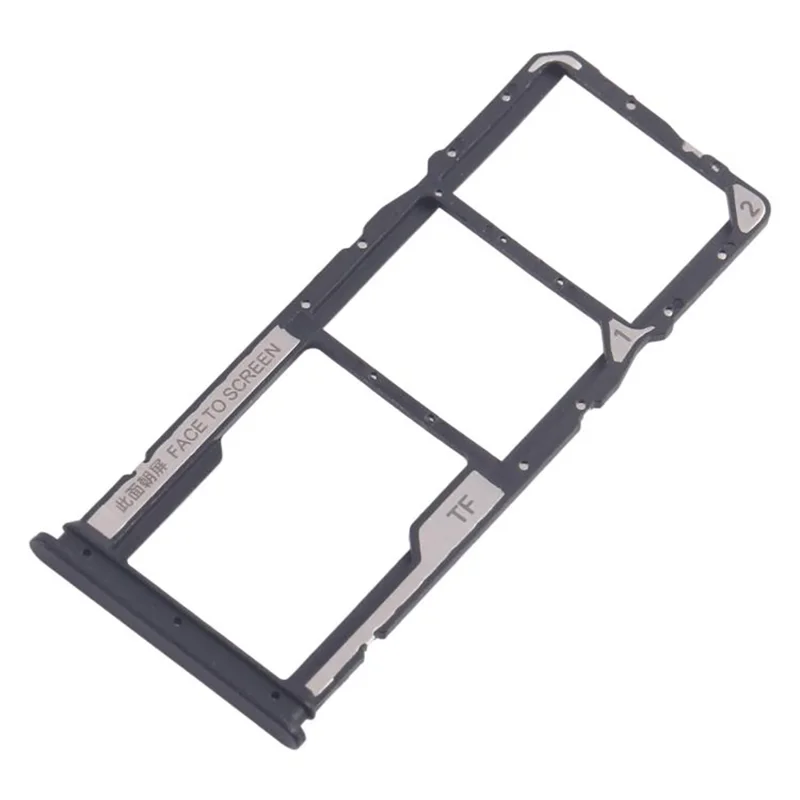 For Xiaomi Poco M6 Pro 4G Dual SIM Card + TF Card Tray Holder Replacement Part (Without Logo) - Black