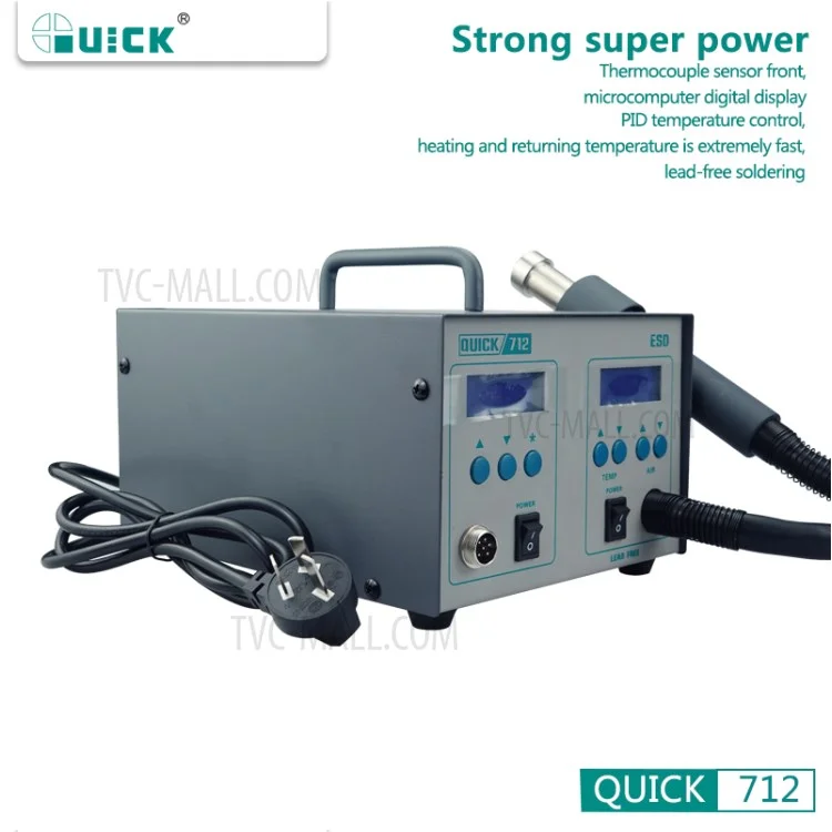 QUICK 712 2 in 1 Soldering Station (Air Gun + Soldering Iron) - 220V