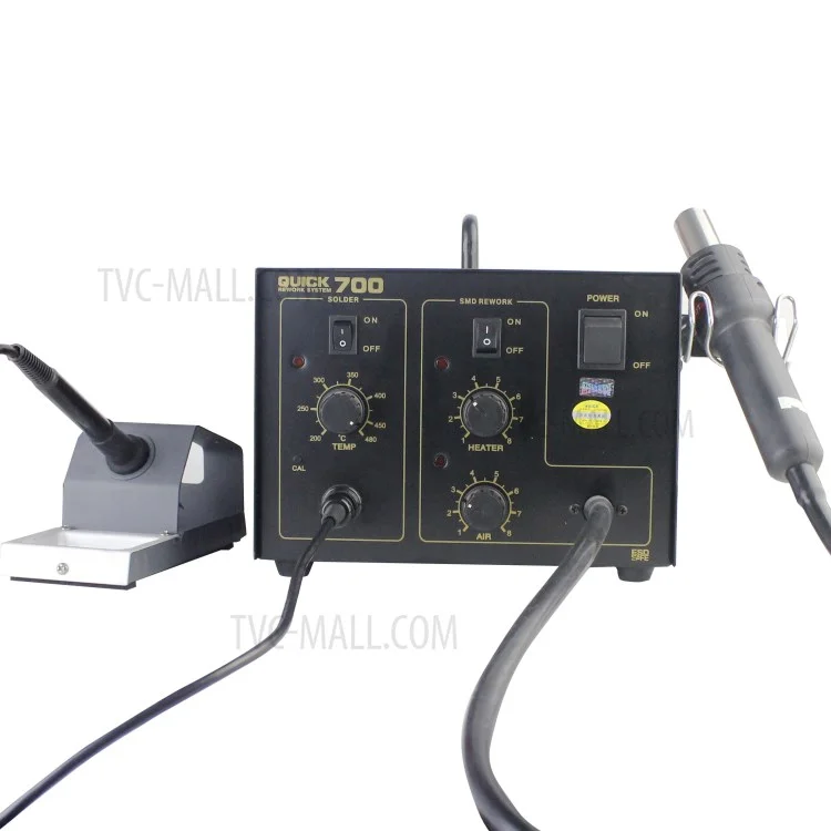 QUICK 700 Air Pump Type 2-in-1 Air Gun Welding Platform Anti-static Electric Soldering Iron - AC 220V