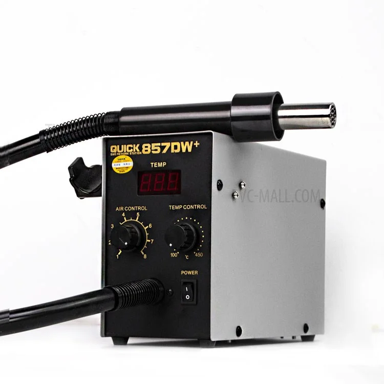 QUICK 857DW+ Adjustable Hot Air Gun Station 580W SMD Rework Station - AC 220V