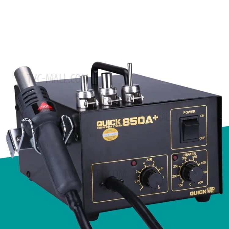 Estación de Desoldadura QUICK 850A+ con Bomba de Aire, Pistola de Aire Caliente y Estación de Retrabajo SMD - AC 110V