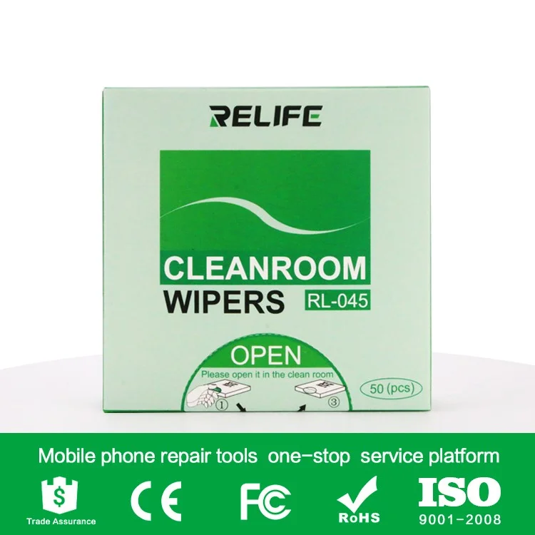 Relife Rl-045 50pcs / Bolsa Tipo De Tracción Antiestático Paño Sin Polvo Para Reparación De Teléfonos Limpiador De Limpiaparabrisas