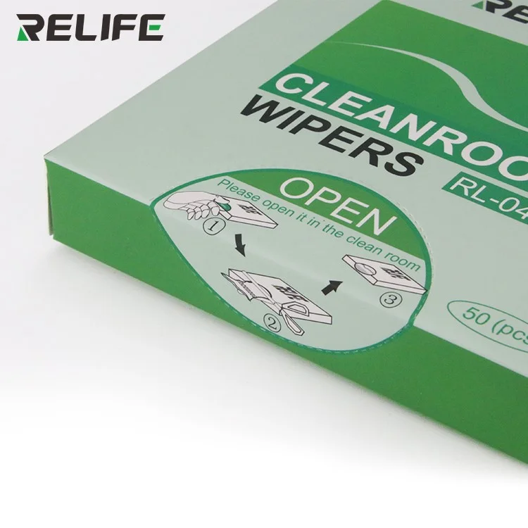 Relife Rl-045 50pcs / Bolsa Tipo De Tracción Antiestático Paño Sin Polvo Para Reparación De Teléfonos Limpiador De Limpiaparabrisas