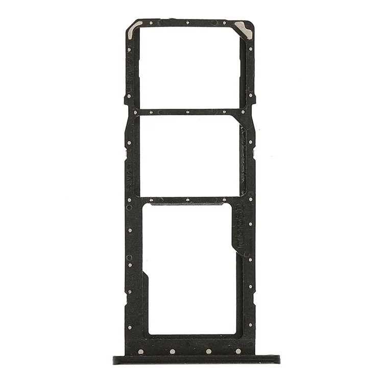 Repuesto de bandeja para tarjeta SIM dual + TF (sin logotipo) para Samsung Galaxy A03s (164,2 x 75,9 x 9,1 mm) - Negro