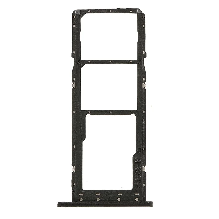 Repuesto de bandeja para tarjeta SIM dual + TF (sin logotipo) para Samsung Galaxy A03s (164,2 x 75,9 x 9,1 mm) - Negro