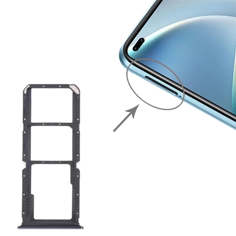 For Oppo A93 5G Dual SIM Card + TF Card Tray Holder Replacement (without Logo) - Grey