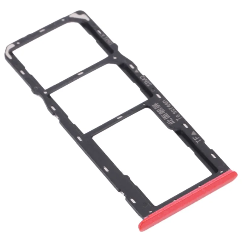 For Realme C12 RMX2189 Dual SIM Cards + Single TF Card Tray Holder Replacement (without Logo) - Red