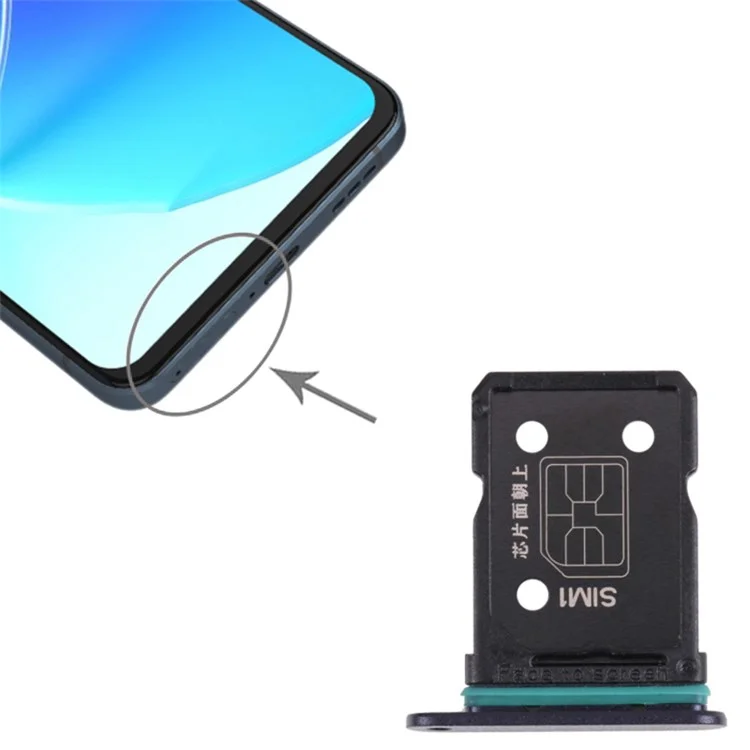 Pour Oppo Reno6 5G PEQM00, CPH2251 Double SIM Card Carte Holder Remplacement (sans Logo) - le Noir