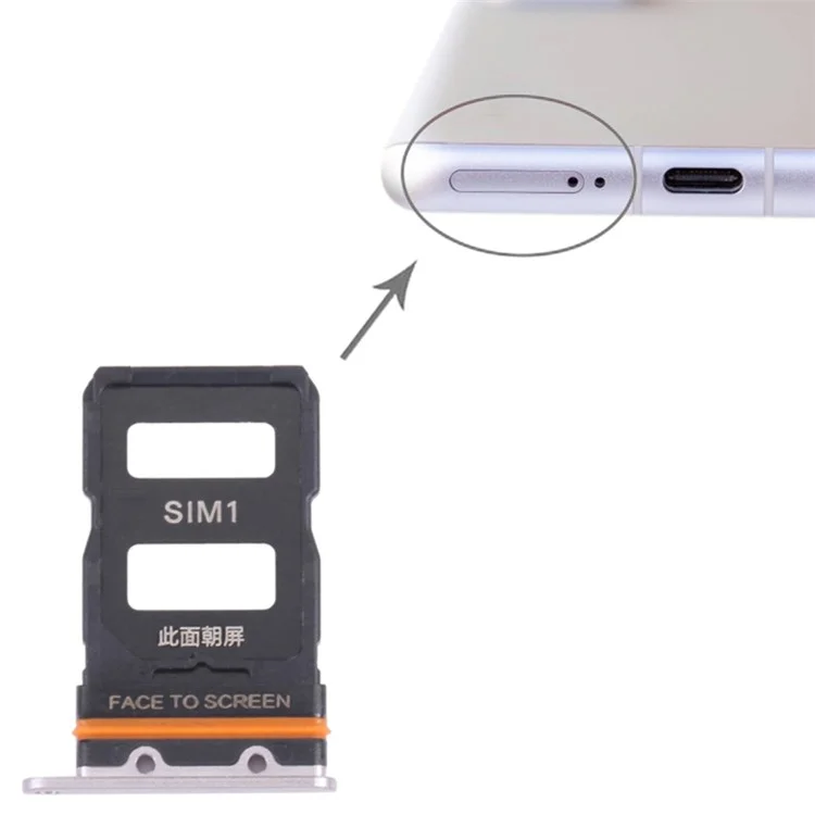 Pour Xiaomi 12 5G / 12x 5G / 12 Pro 5G Double SIM Card Carte Tray Holder Remplacement (sans Logo) - Argent