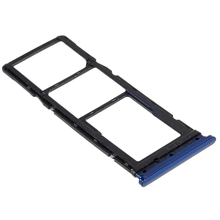 For Tecno Pop 5 LTE BD4, BD4i, BD4a Dual SIM Cards + Single SD Card Tray Holder Replacement (without Logo) - Blue