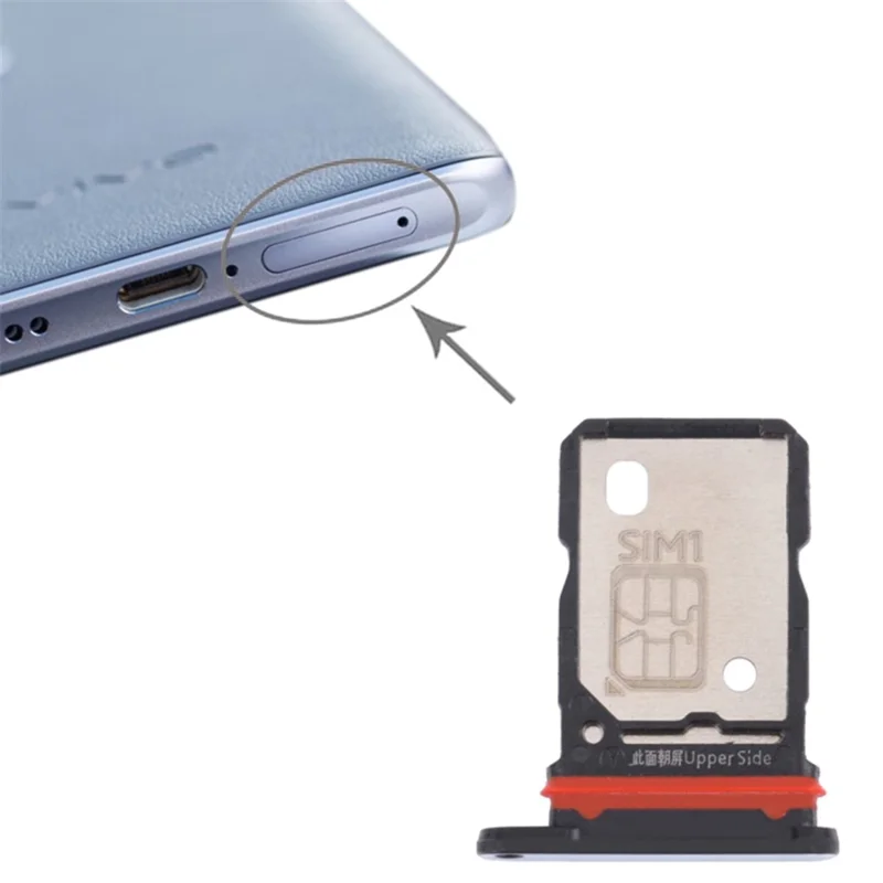 Pour Vivo X60 Pro + 5G Double SIM Carte Carte Tray Holder Remplacement (sans Logo) - le Noir