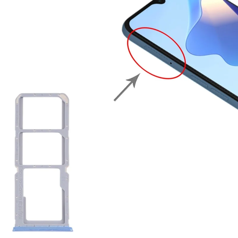 For Oppo A54s Dual SIM Card + TF Card Tray Holder Replacement (without Logo) - Blue