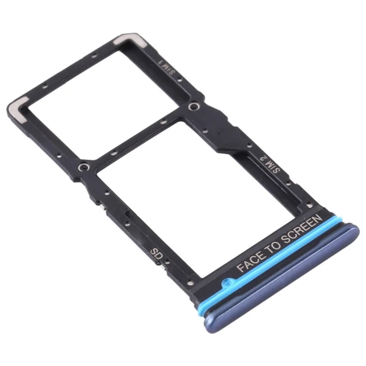 Para Xiaomi Mi 10T Lite 5G Dual SIM Card + SD Card Tray Holder Replacement (sem logotipo) - Azul