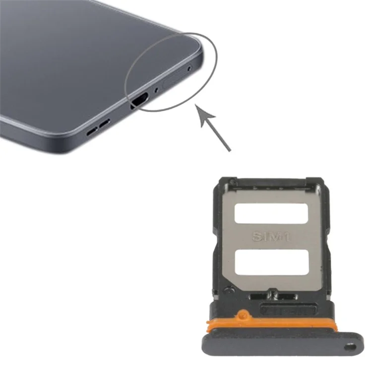 Per Xiaomi Redmi K40S 5G Dual SIM Card Tray Holder Replacement (senza logo) - Nero