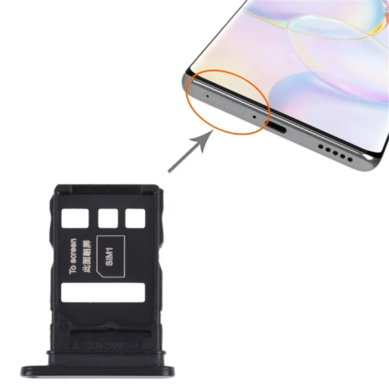 For Honor 50 Dual SIM Card Tray Holder Replacement Part (without Logo) - Preto