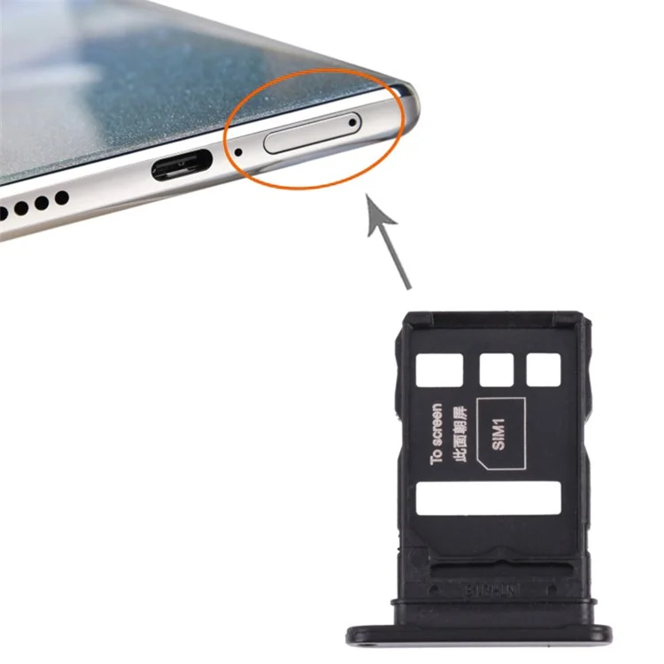 For Honor 50 Pro Dual SIM Card Tray Holder Phone Replacement Part (sem logotipo) - Preto