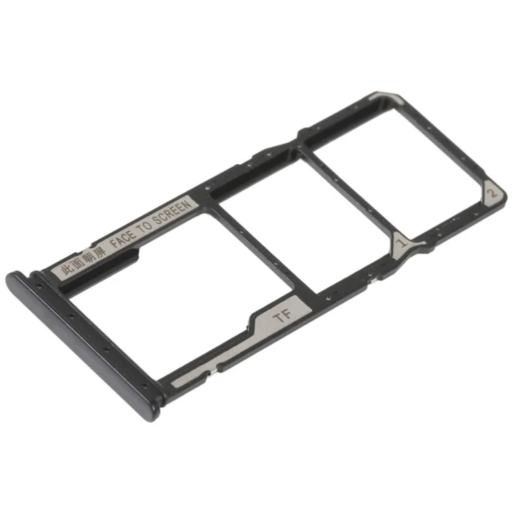 For Xiaomi Redmi 12C 4G Dual SIM Card + TF Card Tray Holder Replacement Part (without Logo) - Black