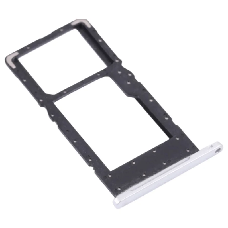 Reemplazo de bandeja para tarjeta SIM y tarjeta SD original para Samsung Galaxy Tab A7 Lite de 8,7 pulgadas T225 (LTE) (sin logotipo) - Plata