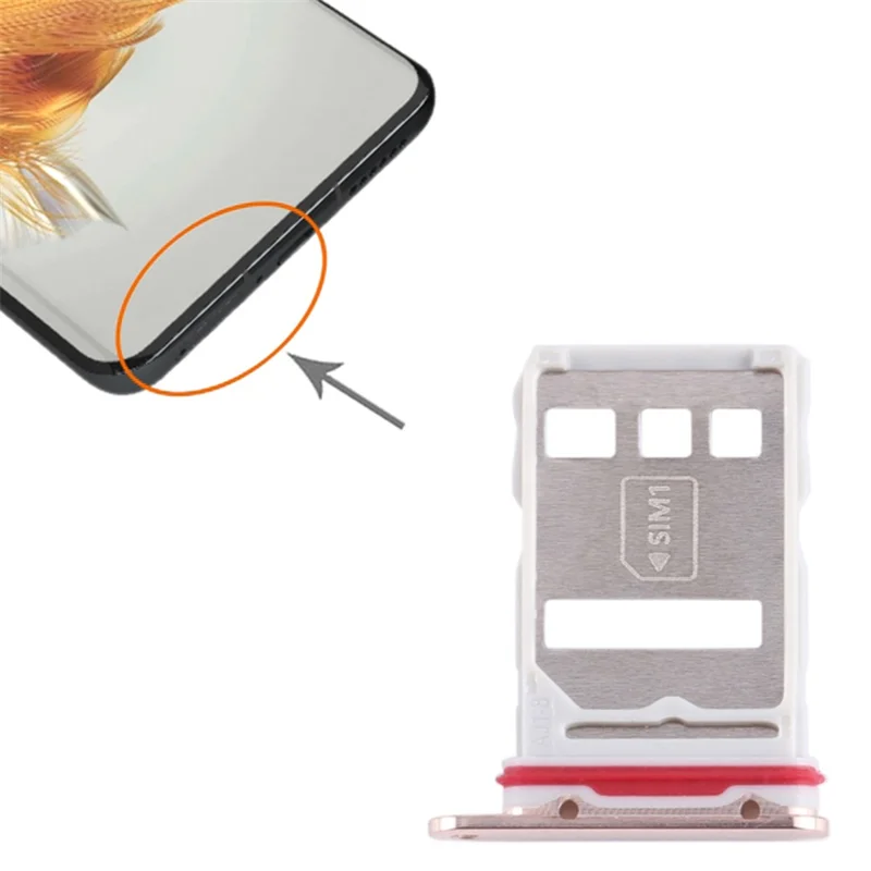 For Huawei Mate 50 Pro 4G SIM Card Tray Holder Replacement Part (without Logo) - Gold