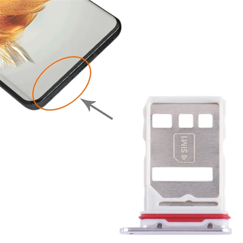 For Huawei Mate 50 Pro 4G SIM Card Tray Holder Replacement Part (without Logo) - Purple