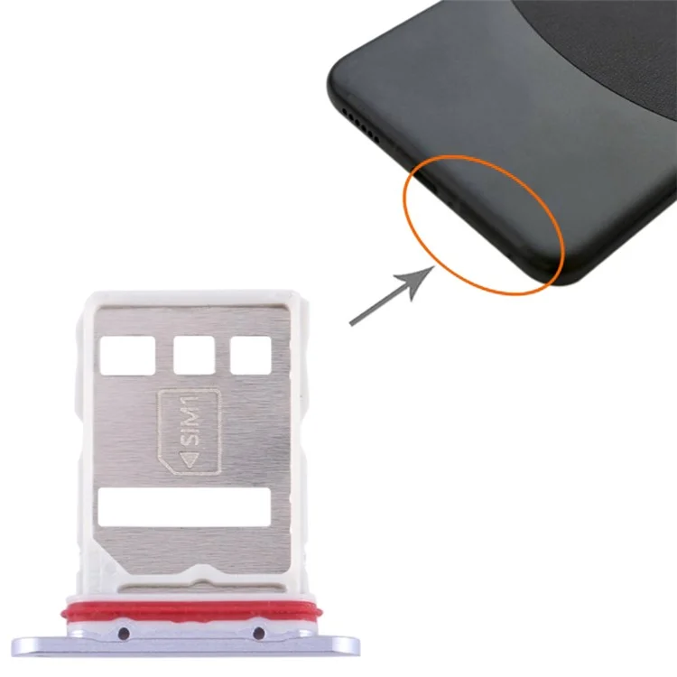 For Huawei Mate 60 SIM Card Tray Holder Replacement Part (without Logo) - Purple