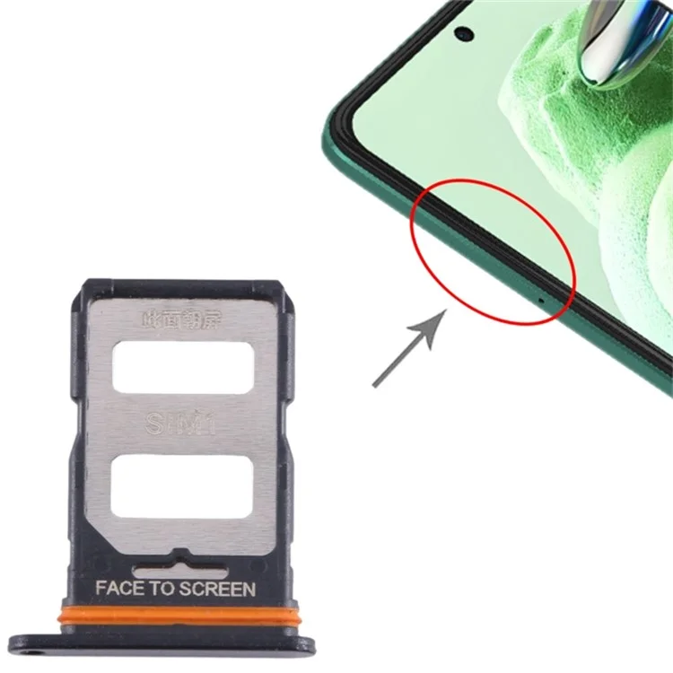 Per Xiaomi Poco F5 5G Dual SIM Card Tray Holder Replacement Part (senza logo) - Nero