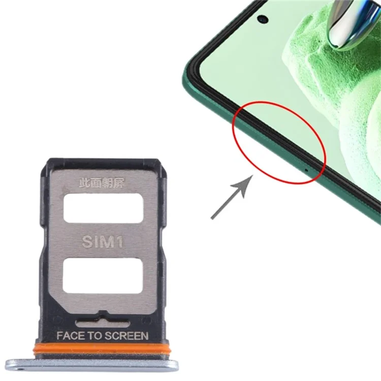 Pour Xiaomi Poco F5 5G Dual SIM Card Tray Holder Remplacement Pile (sans Logo) - Bleu