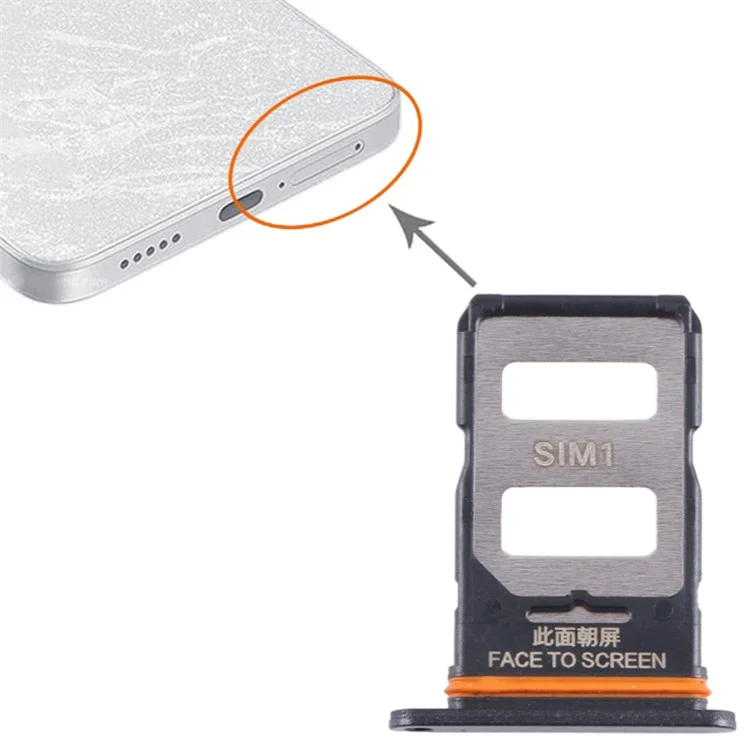 Для Xiaomi Redmi Note 13 Pro 5G Dual SIM Card Tray Holder Replacement Part (без логотипа) - Черный
