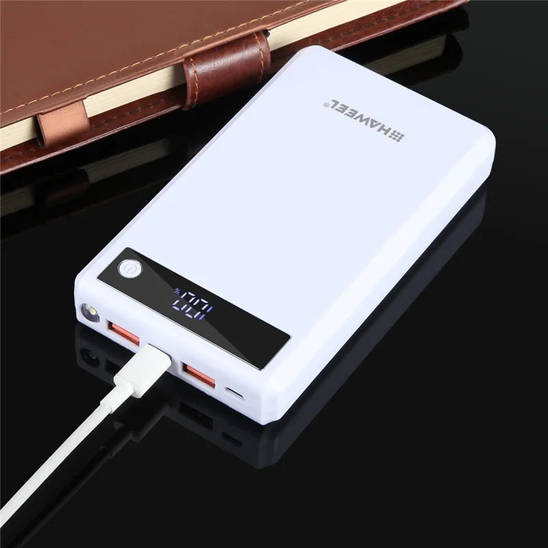 HAWEEL HWL9900 6 Slots 18650 DIY Power Bank Case 22.5W Fast Charging Battery Box with Digital Display (No Battery) - Black