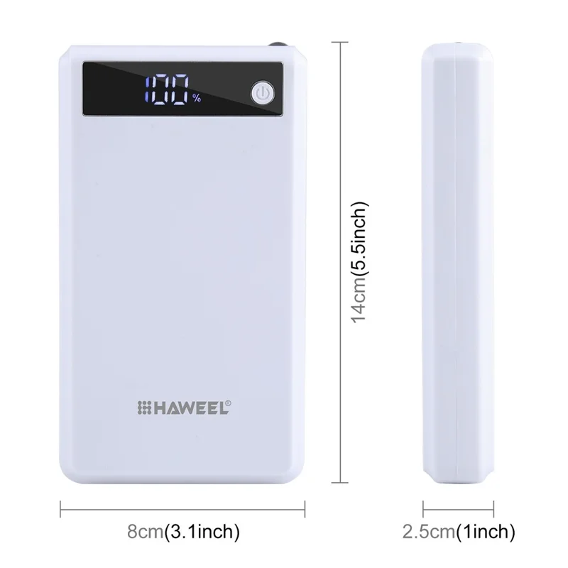 HAWEEL HWL9900 6 Slots 18650 DIY Power Bank Case 22.5W Fast Charging Battery Box with Digital Display (No Battery) - Black