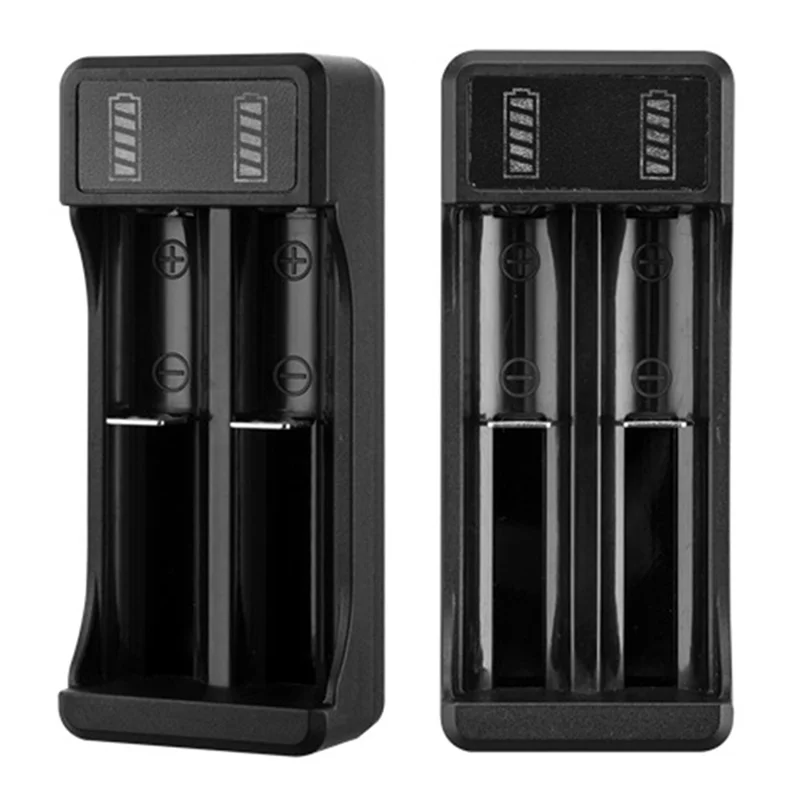 Chargeur de batterie USB 2 emplacements, chargeur intelligent pour batterie au lithium-ion avec câble de charge de 0,3 m