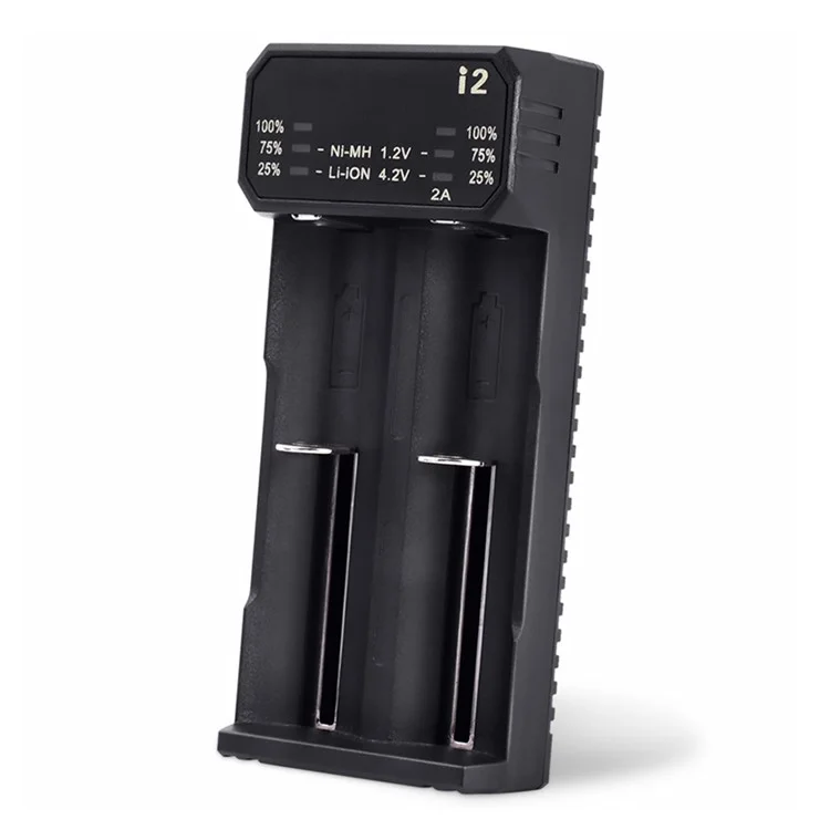 ESSAGER ECDQ-I201 2 Slot Wiederaufladbarer Batterieladegerät Mit Led-indikator Für Lithium/ni-mh-akku