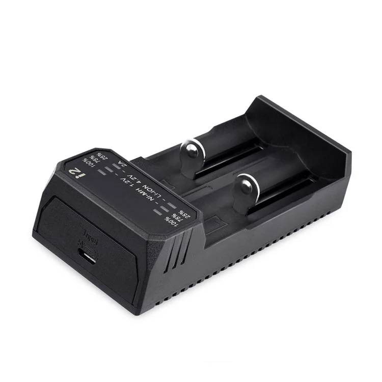 ESSAGER ECDQ-I201 2 Slot Wiederaufladbarer Batterieladegerät Mit Led-indikator Für Lithium/ni-mh-akku