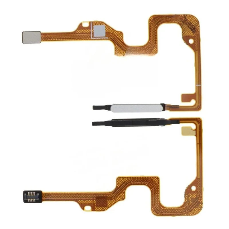 Botón OEM para llave principal con cable flexible de sensor de huella digital para Honor X7a 4G (sin logotipo) - Plata