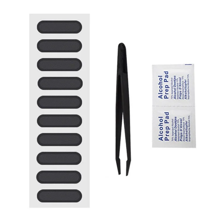 10 Piezas de Altavoces Cortos Mesh Adhesivo Dusproped Con Paquete de Alcohol Tweeze Para Huawei Xiaomi Samsung Iphone y Otros Teléfonos - Negro