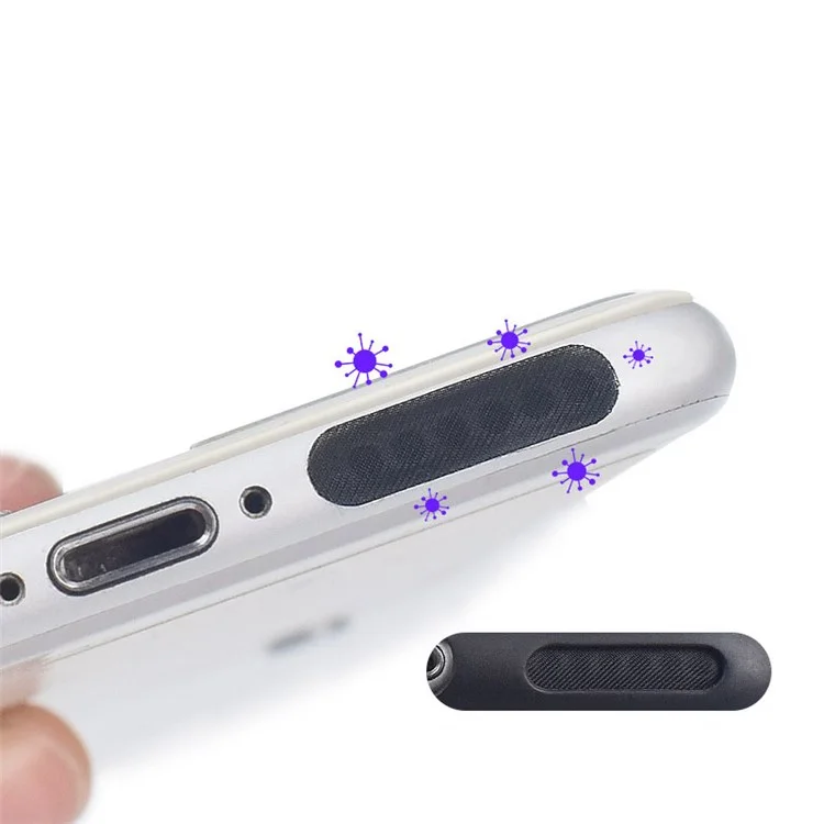 10 Piezas de Altavoces Cortos Mesh Adhesivo Dusproped Con Paquete de Alcohol Tweeze Para Huawei Xiaomi Samsung Iphone y Otros Teléfonos - Negro