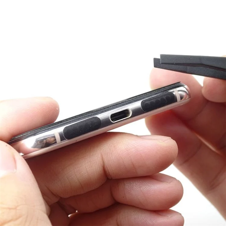 10 Piezas de Altavoces Cortos Mesh Adhesivo Dusproped Con Paquete de Alcohol Tweeze Para Huawei Xiaomi Samsung Iphone y Otros Teléfonos - Negro