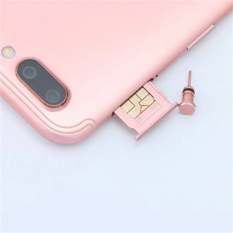 Alloy Dust-proof 3.5mm Earphone Jack Plug Stopper Phone SIM Card Eject Pin - Silver