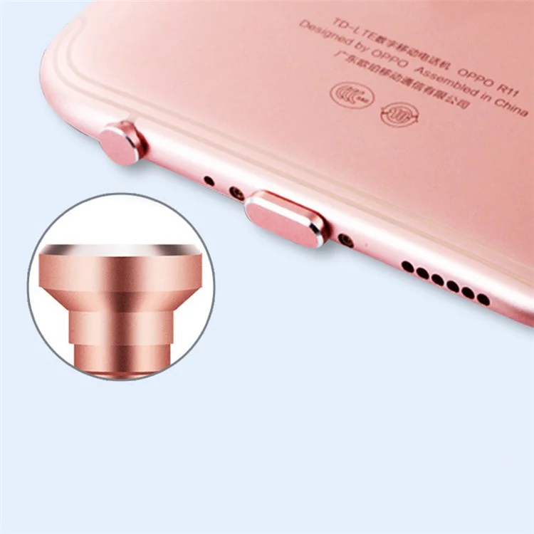 Alloy Dust-proof 3.5mm Earphone Jack Plug Stopper Phone SIM Card Eject Pin - Silver