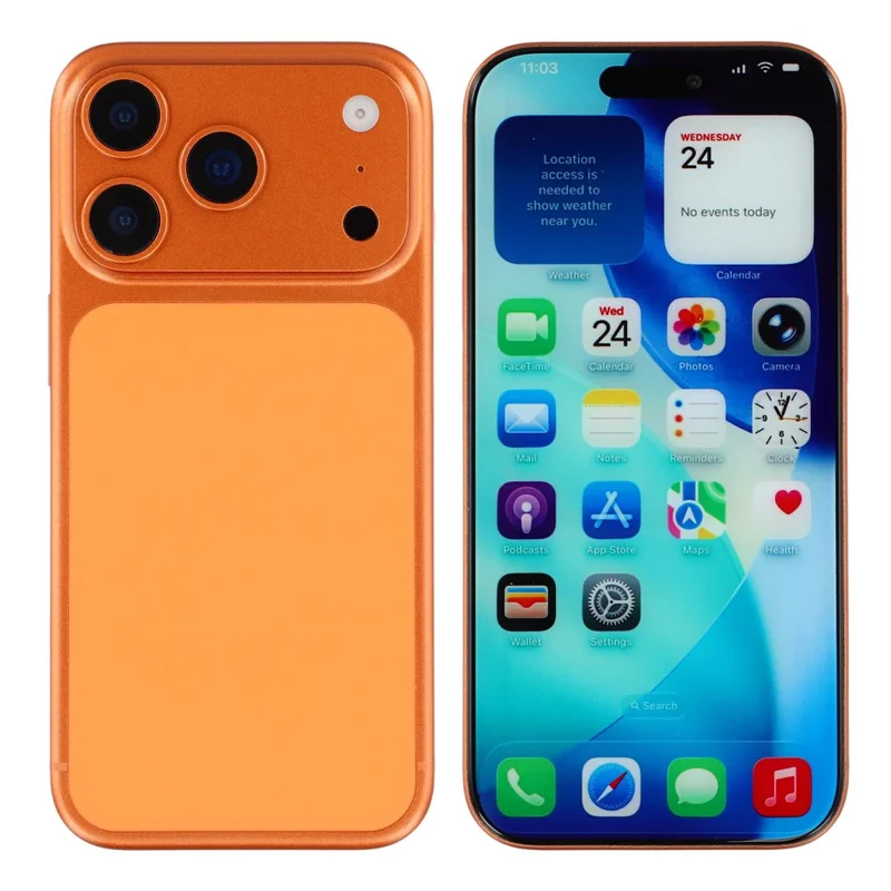 For iPhone 17 Pro Color Screen Dummy Phone Shooting Counter Display Toys (Without Logo) - Orange
