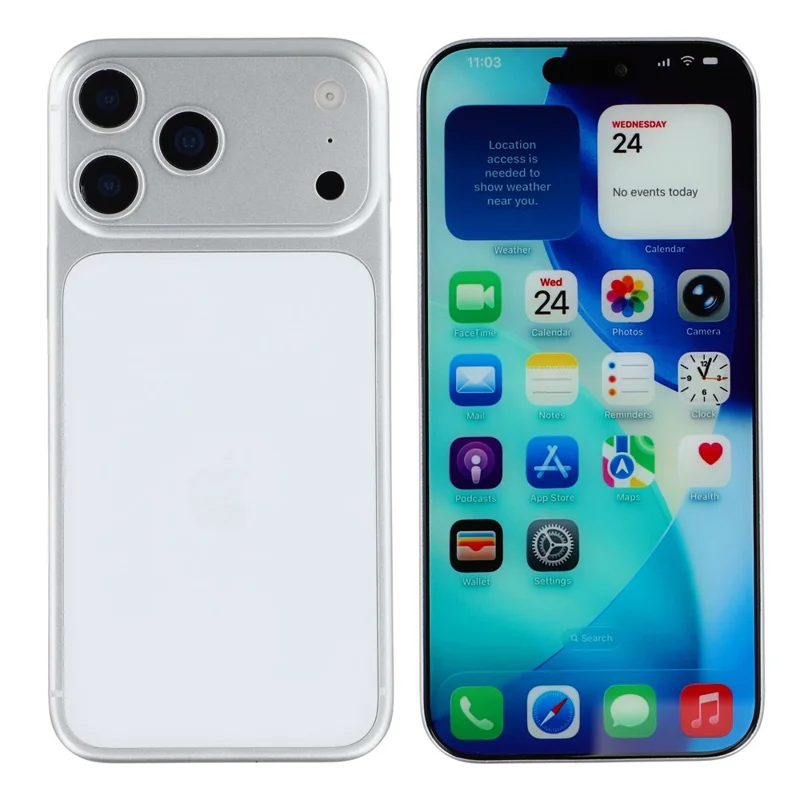 For iPhone 17 Pro Max Color Screen Dummy Phone Shooting Counter Display Toys (Without Logo) - Silver