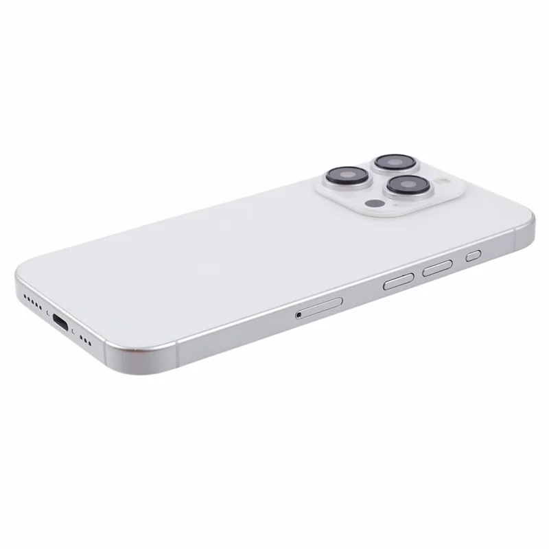 For iPhone 15 Pro Max Dummy Fake Phone Display Model Non-Working Phone Model Toy (Without Logo) - White Titanium