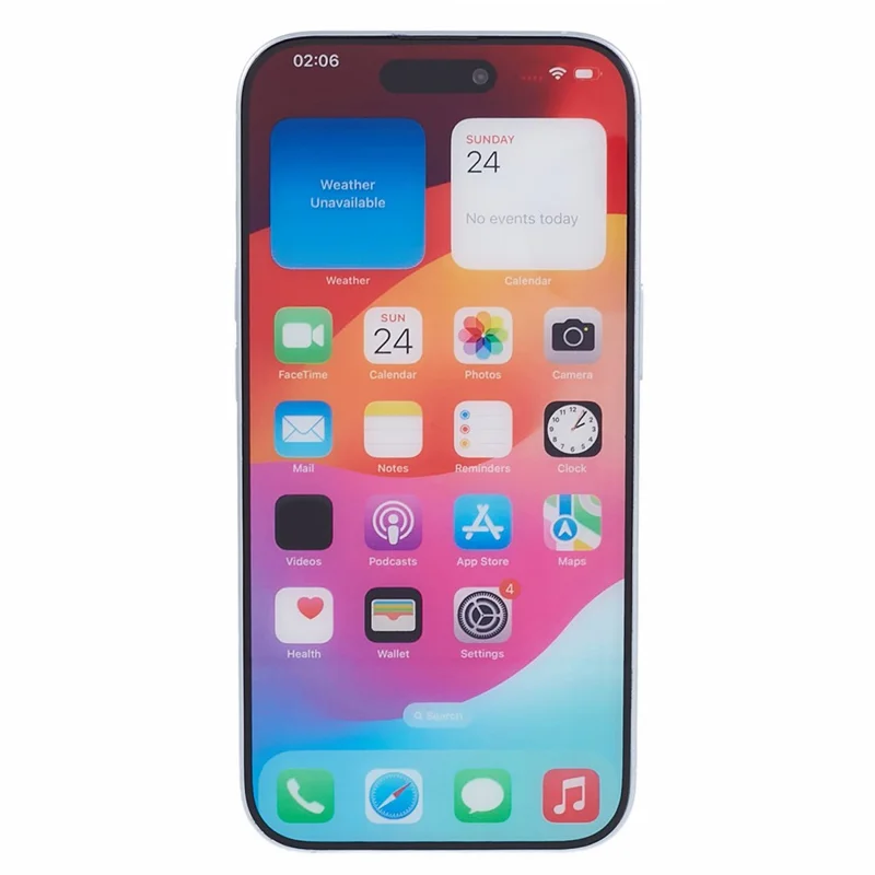 Attrappe eines iPhones 15, nicht funktionsfähiges Display-Modell, farbiger Bildschirm, Maßstab 1:1 (ohne Logo) – Blau