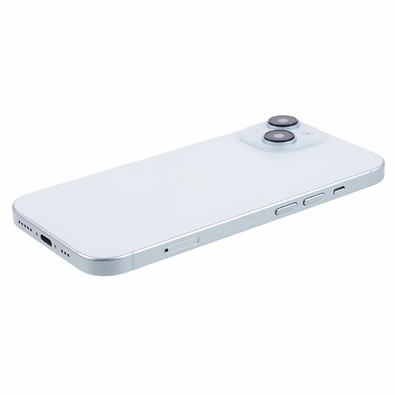 Attrappe eines iPhones 15, nicht funktionsfähiges Display-Modell, farbiger Bildschirm, Maßstab 1:1 (ohne Logo) – Blau