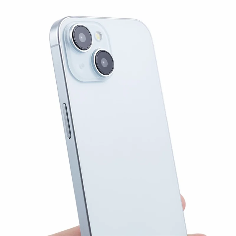 Attrappe eines iPhones 15, nicht funktionsfähiges Display-Modell, farbiger Bildschirm, Maßstab 1:1 (ohne Logo) – Blau