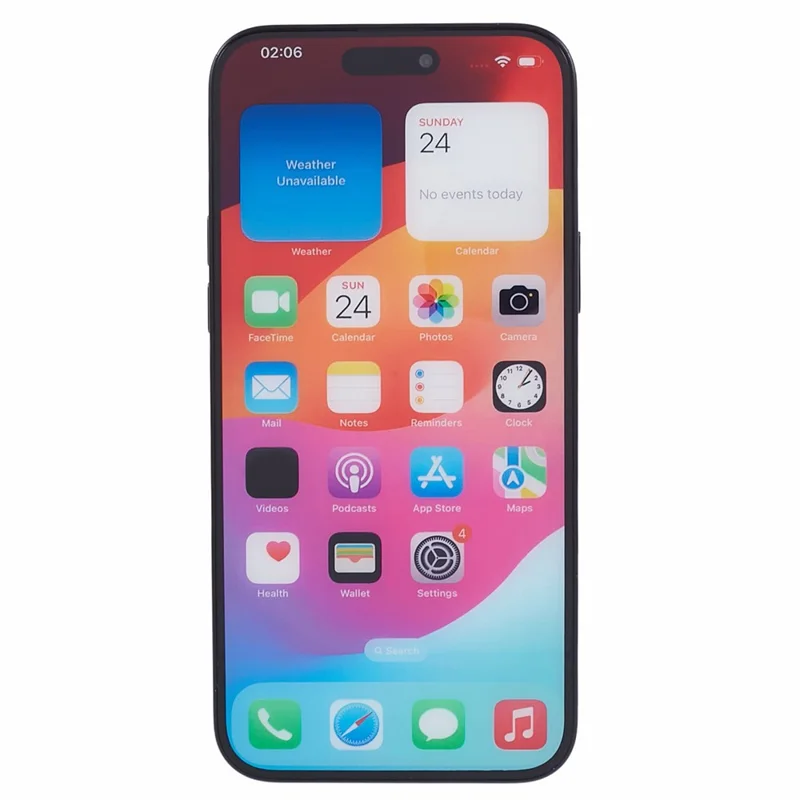 For iPhone 15 Plus Color Screen Dummy Fake Phone Model Non-Working Replica 1:1 Phone (Without Logo) - Black