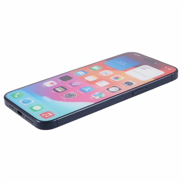 For iPhone 15 Pro Max Color Screen Replica Dummy Phone Display Fake 1:1 Scale Non-Working Model Toy (Without Logo) - Blue Titanium